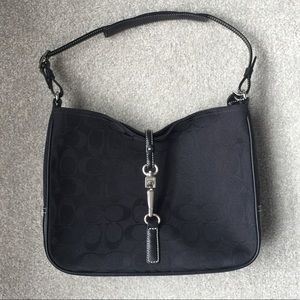 Black Coach Monogram Shoulder Bag